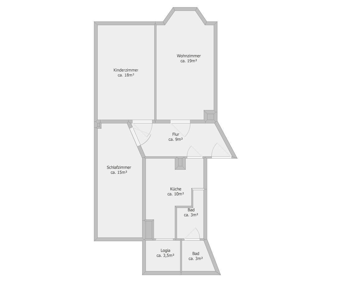 Großzügige 3-Raum-Wohnung mit Loggia in Leipzig-Schönefeld – Leipzig – Bild 1 von 9