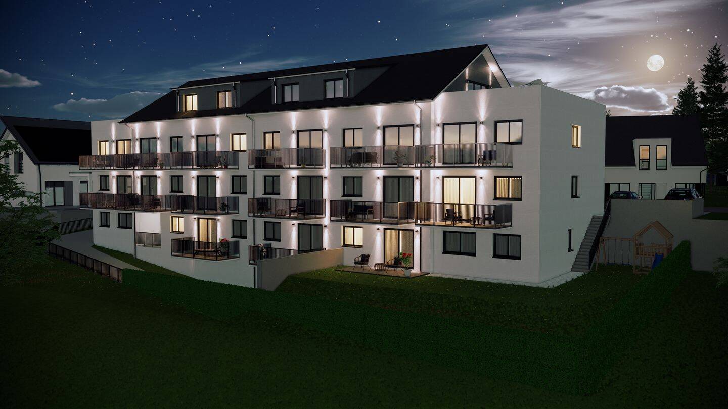 Modernes Apartement - Erstbezug, Bad mit Dusche - gr. Balkon