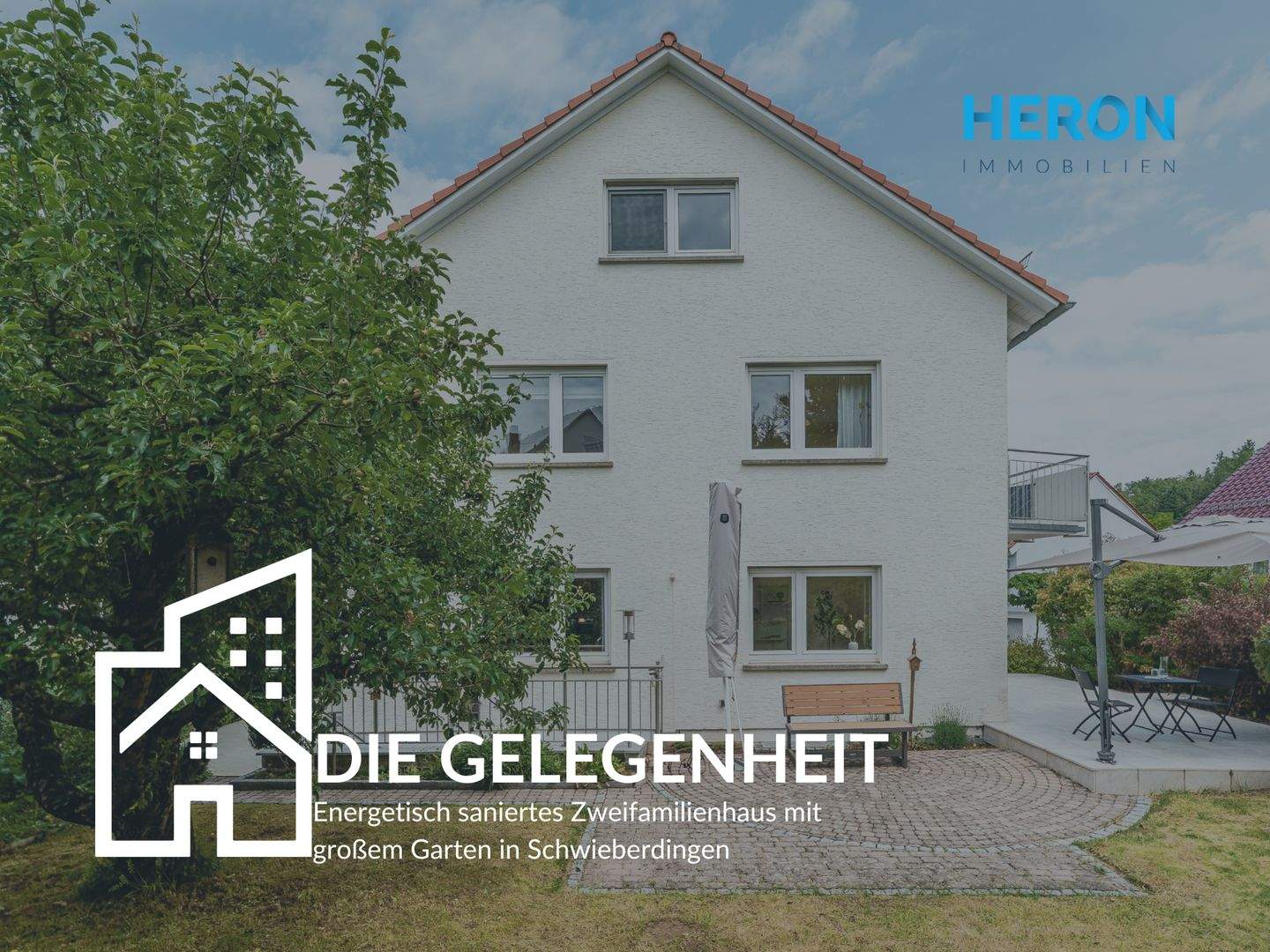 DIE GELEGENHEIT - Energetisch saniertes Zweifamilienhaus mit großem Garten in Schwieberdingen – Schwieberdingen – Bild 1 von 9