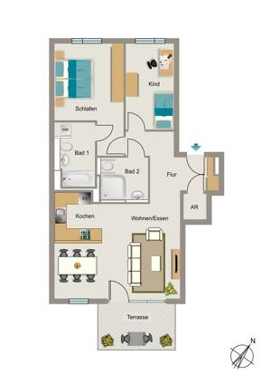 Bezugsfertige Wohnung - Einfach Möbel rein und Füße hoch! – 44795 Bochum – Vorschaubild 2