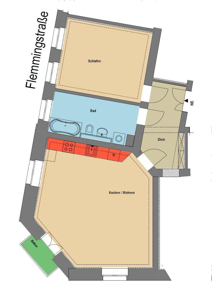 *Altlindenau*2-ZKB m.Blk*Taglbd. m.Wa.*Parkett*Fußbheizg.**W8* ges.820,- EUR – Leipzig – Vorschaubild 2
