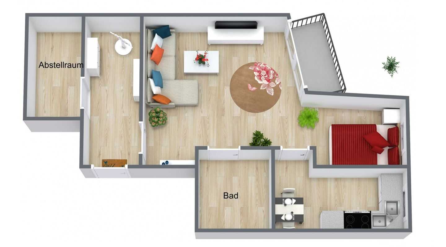 Kleine Singlewohnung mit Balkon