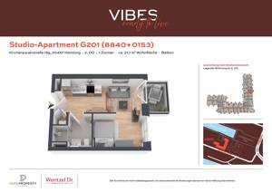 Modern möblierte 1-Zimmer Wohnung in der HafenCity - Wentzel Dr. – 20457 Hamburg – Vorschaubild 2