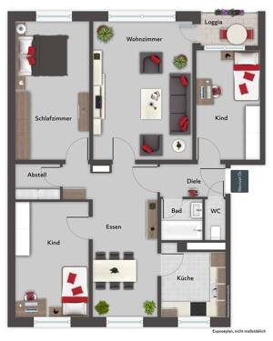 Familienfreundliche Etagenwohnung mit Balkon zum Kauf in Hamburg Groß Flottbek - Wentzel Dr. – 22607 Hamburg – Vorschaubild 2