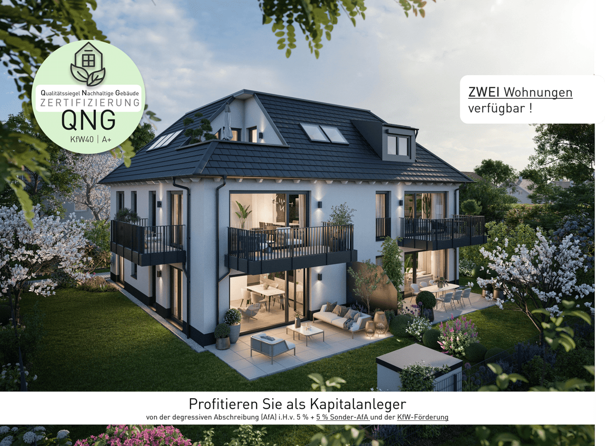 NEUBAU-3-Zimmer-Gartenwohnung mit wohnlich ausgebautem Souterrain (inkl. 2. Bad) – 81475 München – Bild 1 von 9