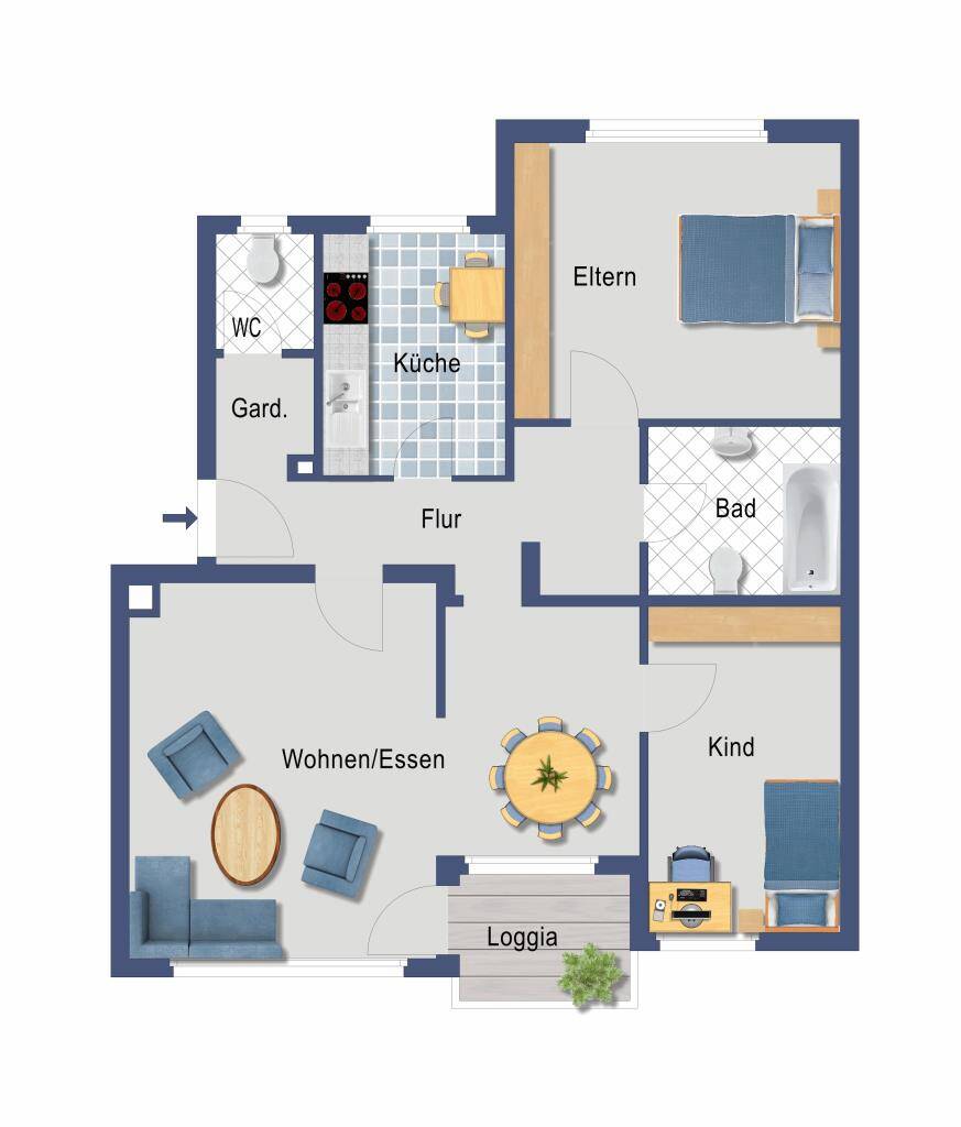 Helle 3 Zimmer-Wohnung in Wiesbaden-Bierstadt!