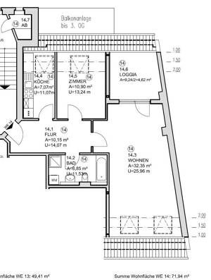 Vermietete Dachgeschosswohnung mit Loggia, Stellplatz und langfristig stabilem Mietverhältnis – 4347 Leipzig – Vorschaubild 2