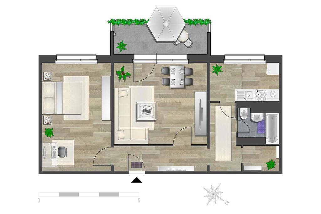 Innenstadtlage - 2-Raum-Wohnung mit Balkon – Chemnitz – Vorschaubild 6