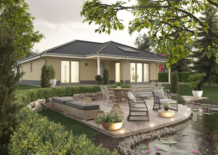 Winkelbungalow, Preis inkl. Grundstück, massiv gebaut – Fell – Bild 1 von 5