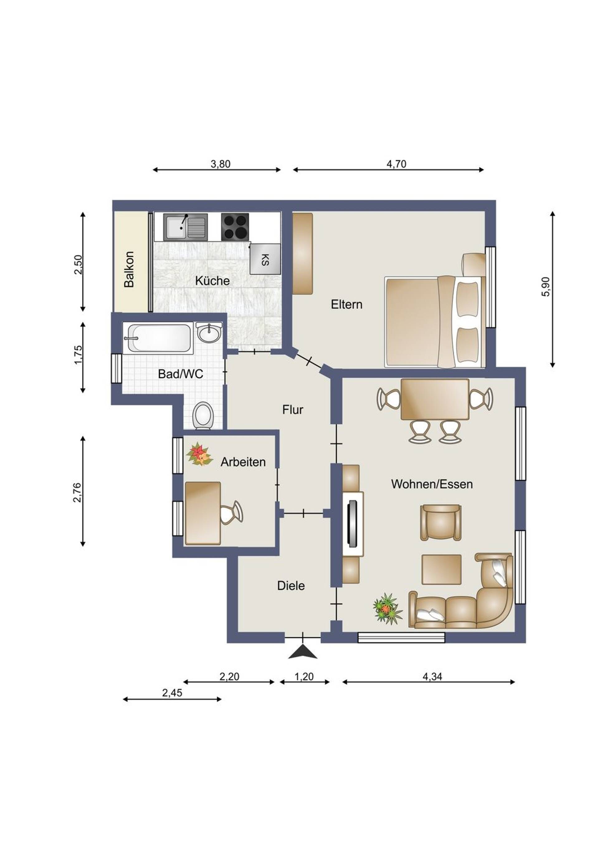Etagenwohnung in 50939 Köln mit 80 m² kaufen