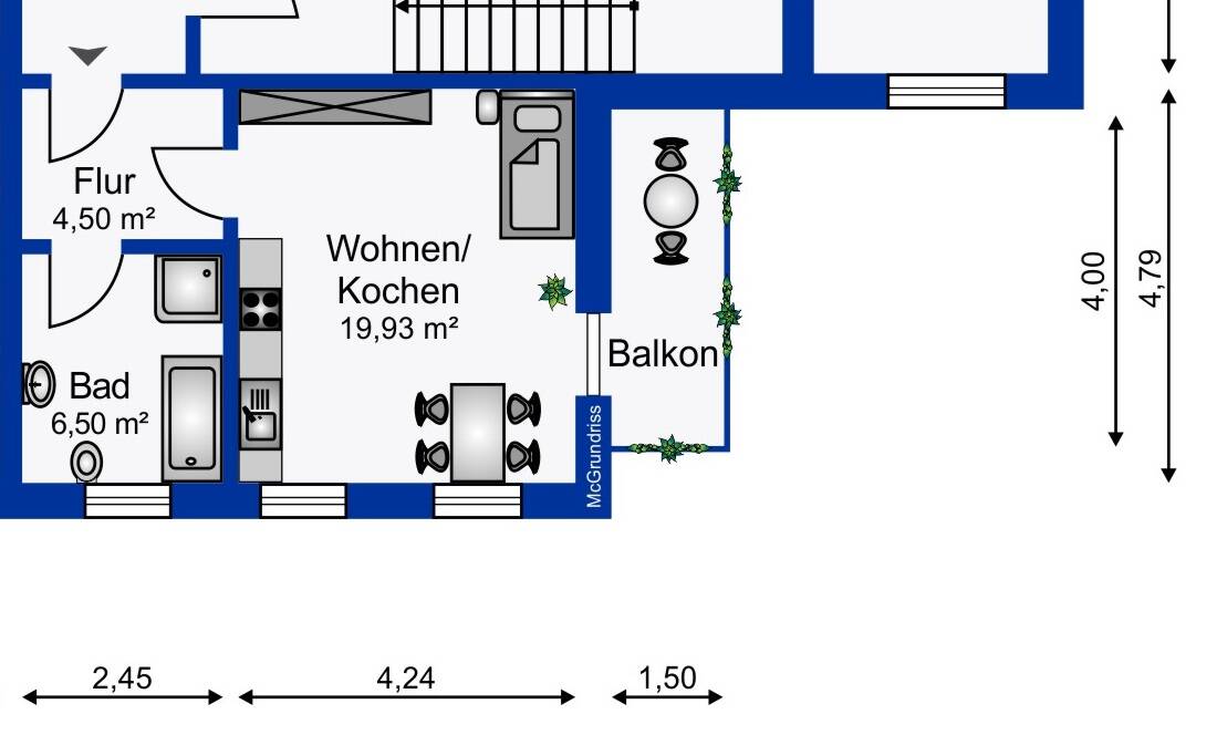 Attraktive Einzimmerwohnung - Erstbezug nach Sanierung