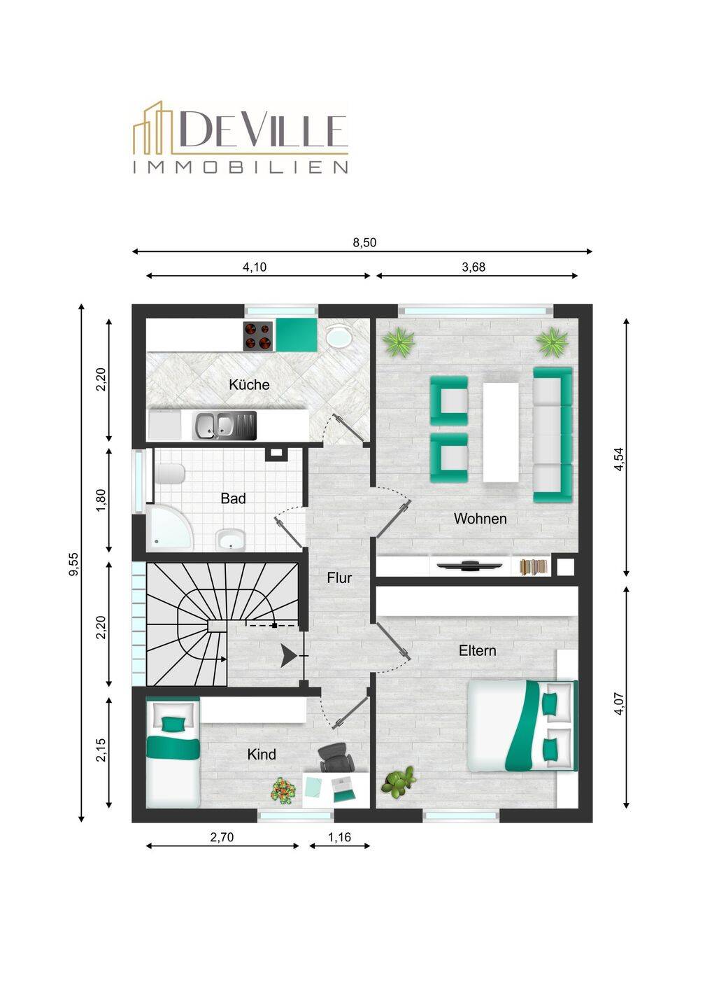 Zweifamilienhaus mit Garten in ruhiger Lage – Bexbach – Vorschaubild 2