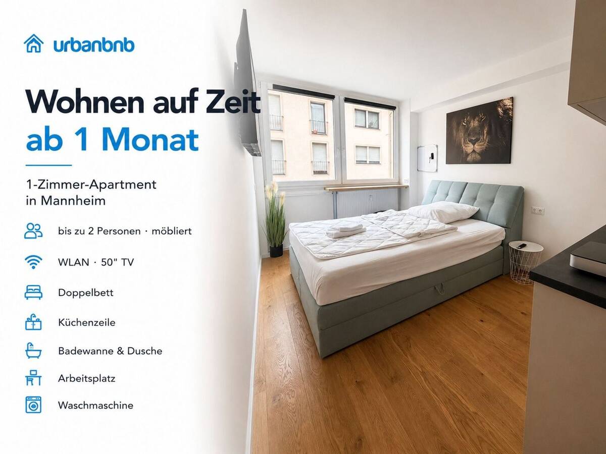 Möblierte 1-Zimmerwohnung Mannheim - Wohnen auf Zeit – 68161 Mannheim – Bild 1 von 6