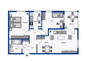 Zentral gelegene 3-Zimmer Wohnung, in Schloss-Neuhaus 1-OG mit Balkon, Bezugsfrei ab 1.10.2026 – 33104 Paderborn – Vorschaubild 2