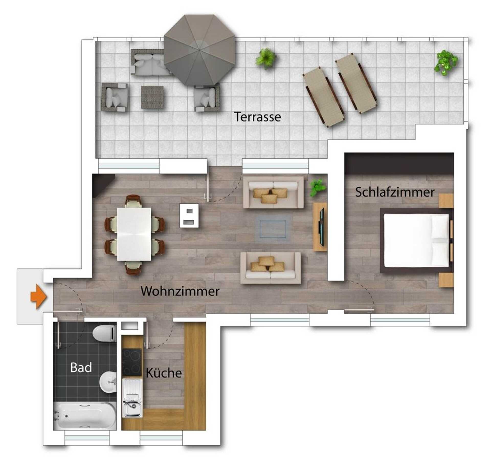 Terrassenwohnung in 89312 Günzburg mit 58,91 m² kaufen