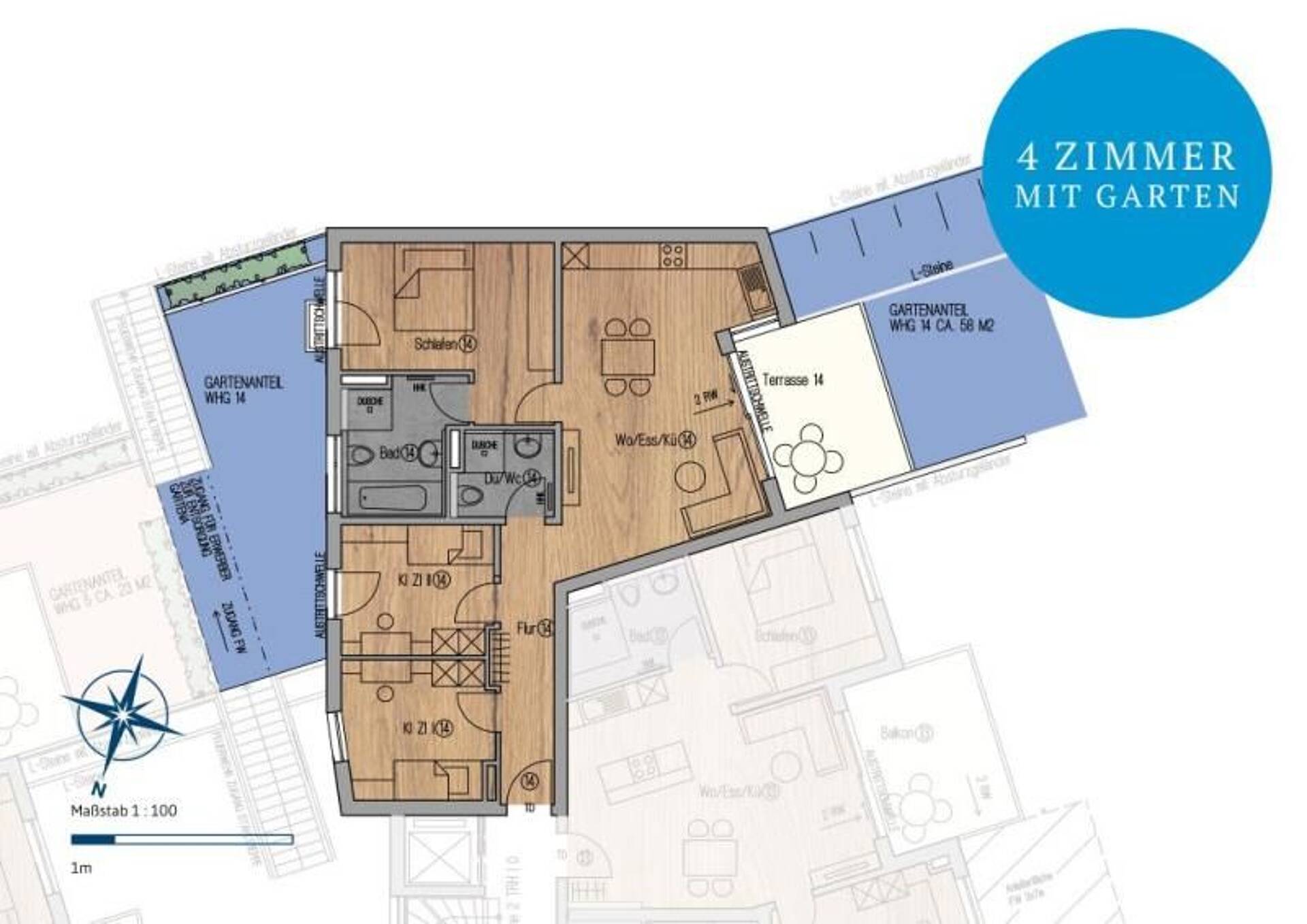 Terrassenwohnung in 71334 Waiblingen mit 91,98 m² kaufen