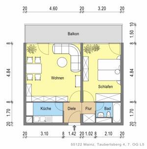 Moderne 2-Zimmer-Wohnung im Hochhaus mit großzügigem Balkon – 55122 Mainz – Vorschaubild 6