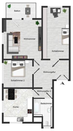 NEU - Hochwertig renovierte Wohnung mit Balkon in ruhiger, grüner Lage – 1279 Dresden – Vorschaubild 4