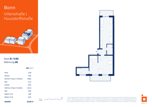 2-Zimmer-Apartment im 3.OG mit 2 Balkonen (B26) – 53129 Bonn – Vorschaubild 4