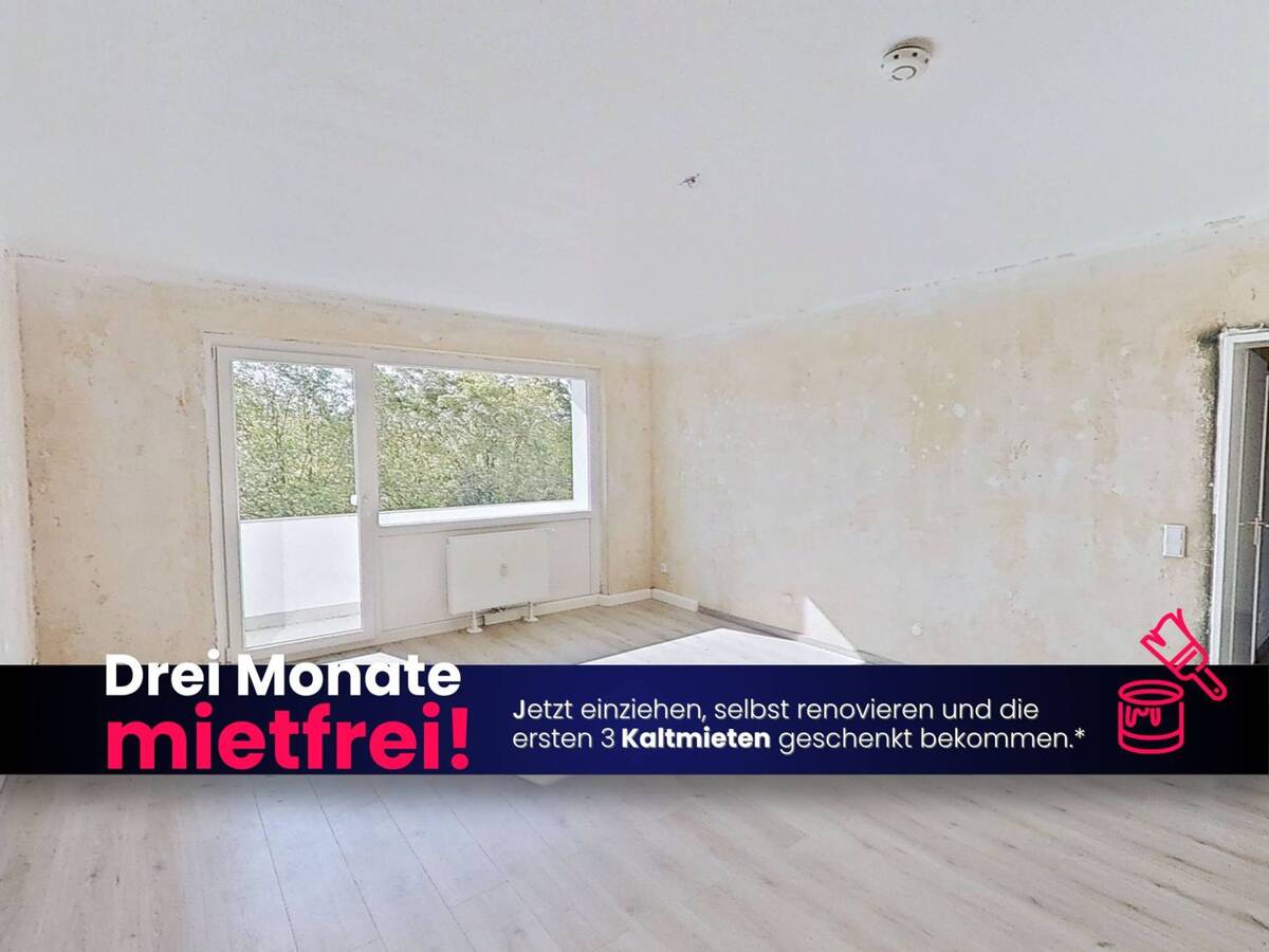 SELBST RENOVIEREN UND SPAREN: Große 4-Zimmer-Wohnung mit BALKON und viel Lichteinfall – 48159 Münster – Bild 1 von 9