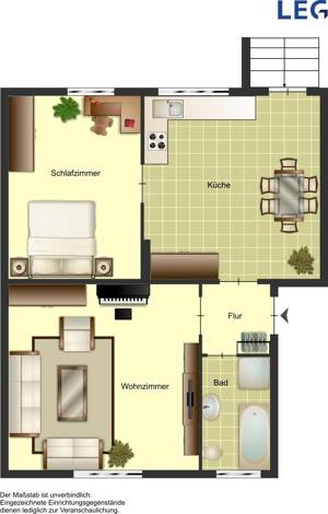 Gemütliche 2-Zimmer-Etagenwohnung in Bocholt zu vermieten – 46397 Bocholt – Vorschaubild 2