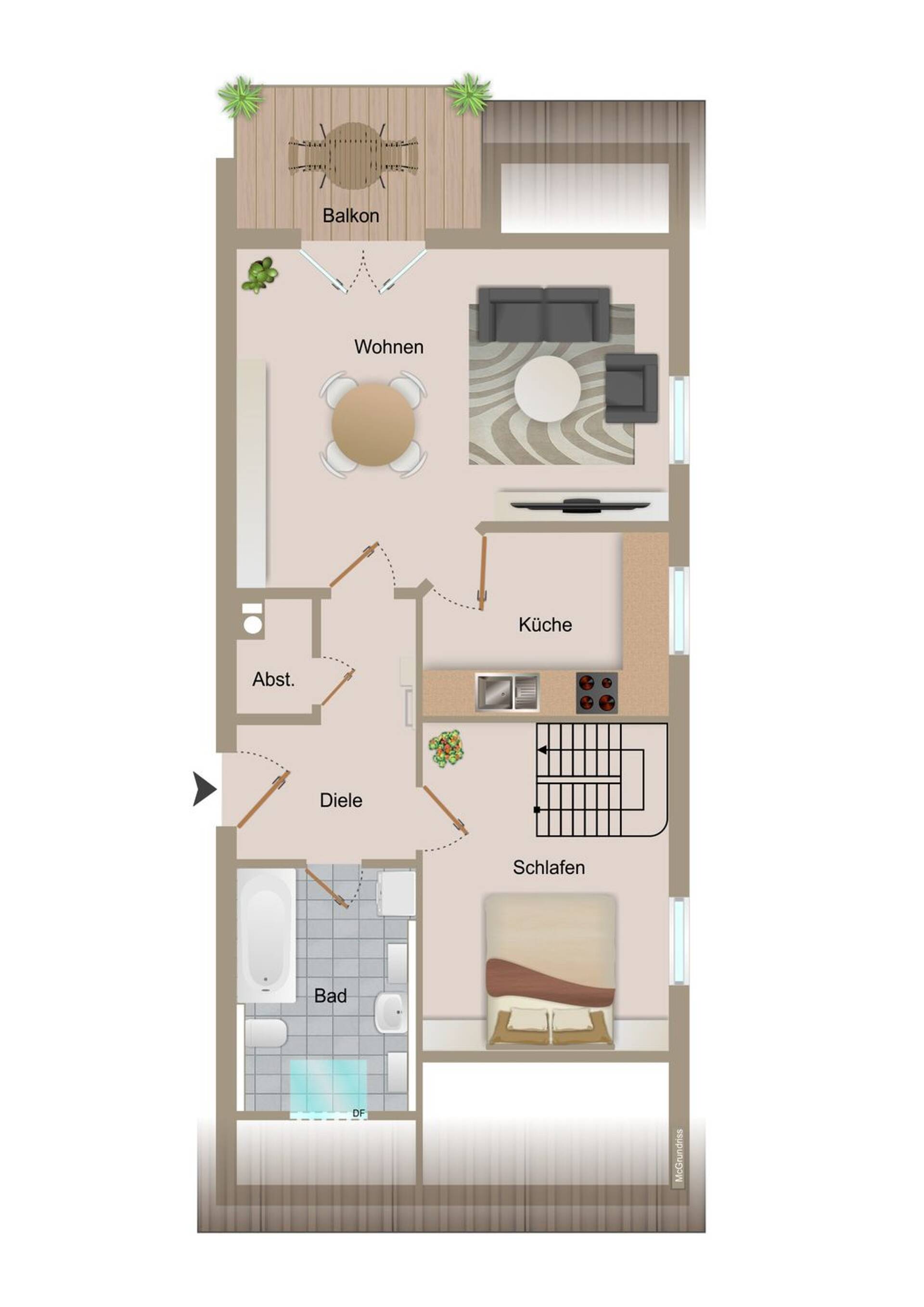 Dachgeschosswohnung in 86381 Krumbach mit 75,67 m² kaufen