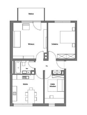 Lichtdurchflutete, sanierte 3-Zi-Whg in Top Lage Würzburg Zellerau mit Balkon und EBK – 97082 Würzburg – Vorschaubild 2
