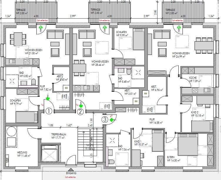 KFW Zins ab 0,69% 9-Familienhaus im Zentrum von Heepen, Neubauprojekt – Bielefeld – Vorschaubild 3