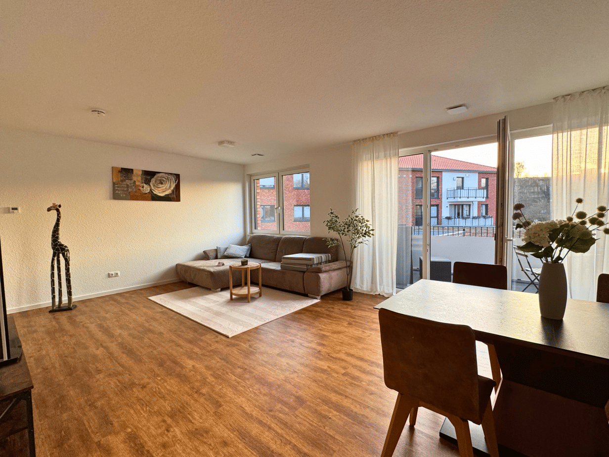 Großzügige 2-Zimmer-Neubauwohnung im Erdgeschoss mit Terrasse und eindrucksvollem Raumgefühl auf ca. 84,97 m².