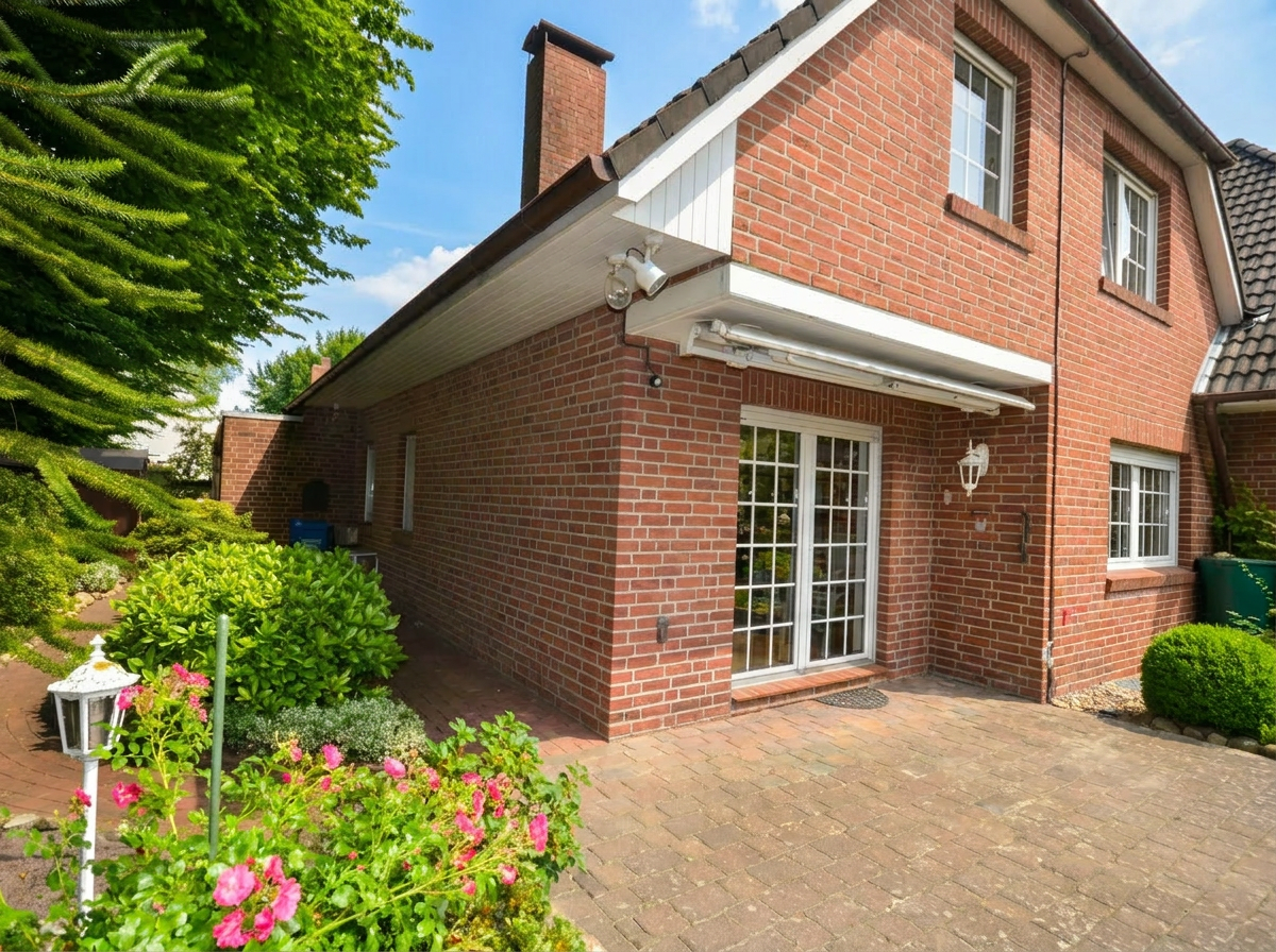 Behagliches Wohnhaus - Haushälfte - mit 121 m² Wohnfläche und einem Carport mit gemauertem Abstellschuppen in Oldenburg / Eversten – 26131 Oldenburg – Bild 1 von 9
