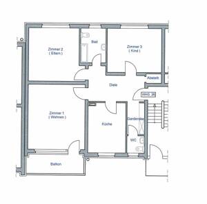 Großzügige 3 Zi.-Wohnung inkl. Balkon + EBK – 65474 Bischofsheim – Vorschaubild 2