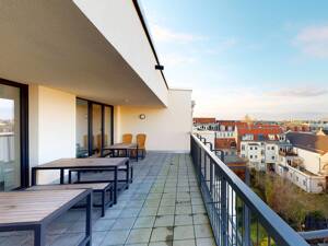 ** Modernes und vollmöbliertes 1-Zimmer-Apartment mit EINBAUKÜCHE, eigenem BALKON und gemeinschaftlicher DACHTERRASSE ** – 4317 Leipzig – Vorschaubild 9