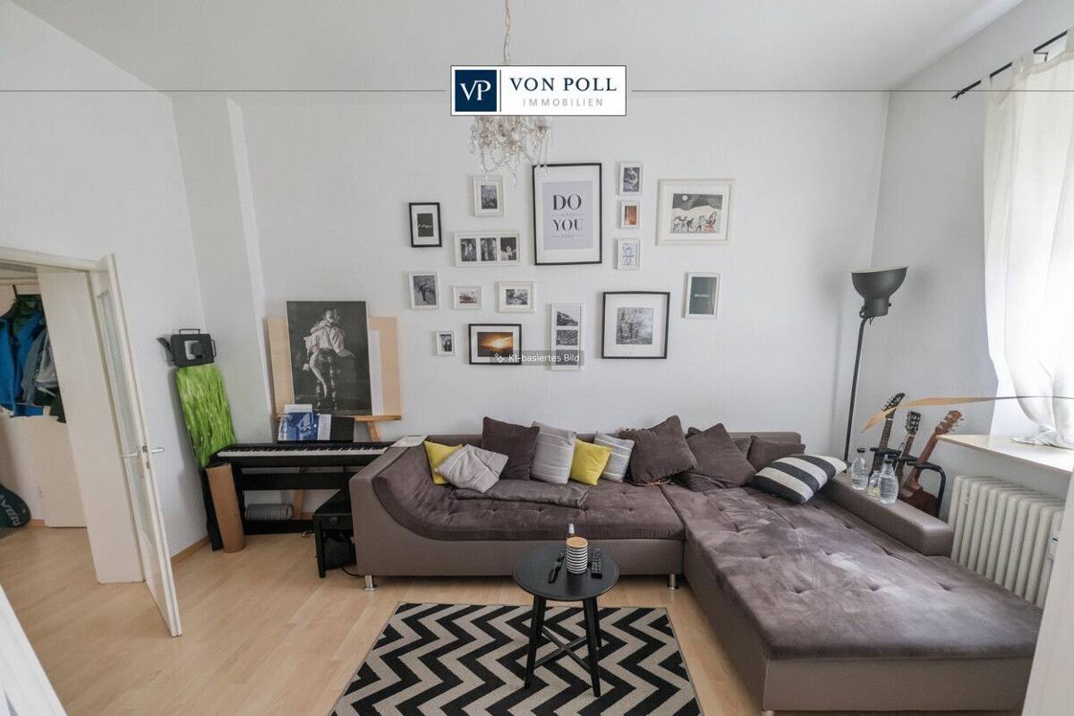 Würzburg-Altstadt: Hohe Decken & Gepflegter Altbaucharme - 2-Zimmerwohnung mit Balkon & Einbauküche – 97070 Würzburg – Bild 1 von 9