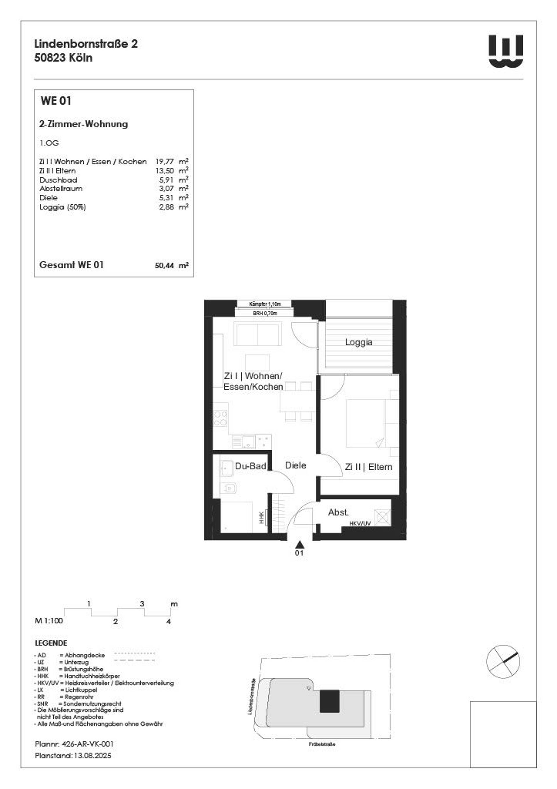 Etagenwohnung in 50823 Köln mit 50,44 m² kaufen