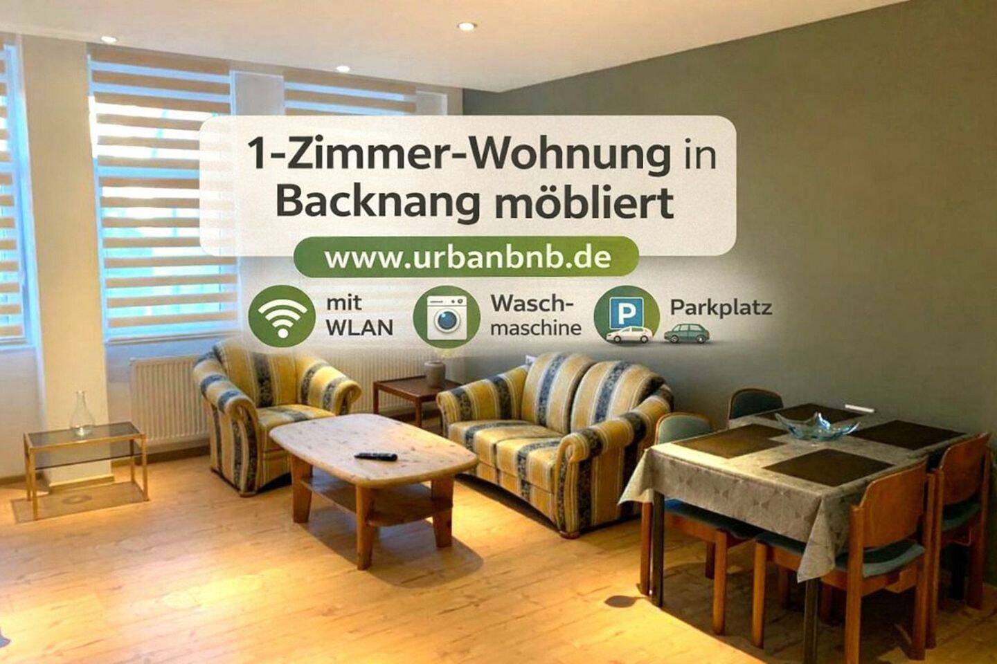 1-Zimmer-Wohnung in Backnang möbliert mieten - ideal für Monteure, Studenten & Firmen