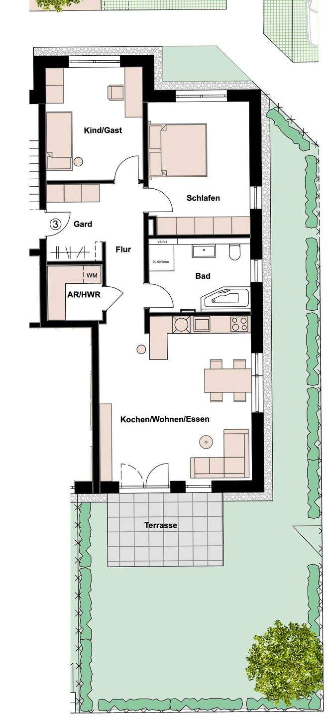 Sieht gut aus für Sie! Neubau-3-Zi.-Wohnung nahe Ikea, eigener Garten, Bad mit Fenster, Abstellraum…Bezug noch in diesem Jahr!