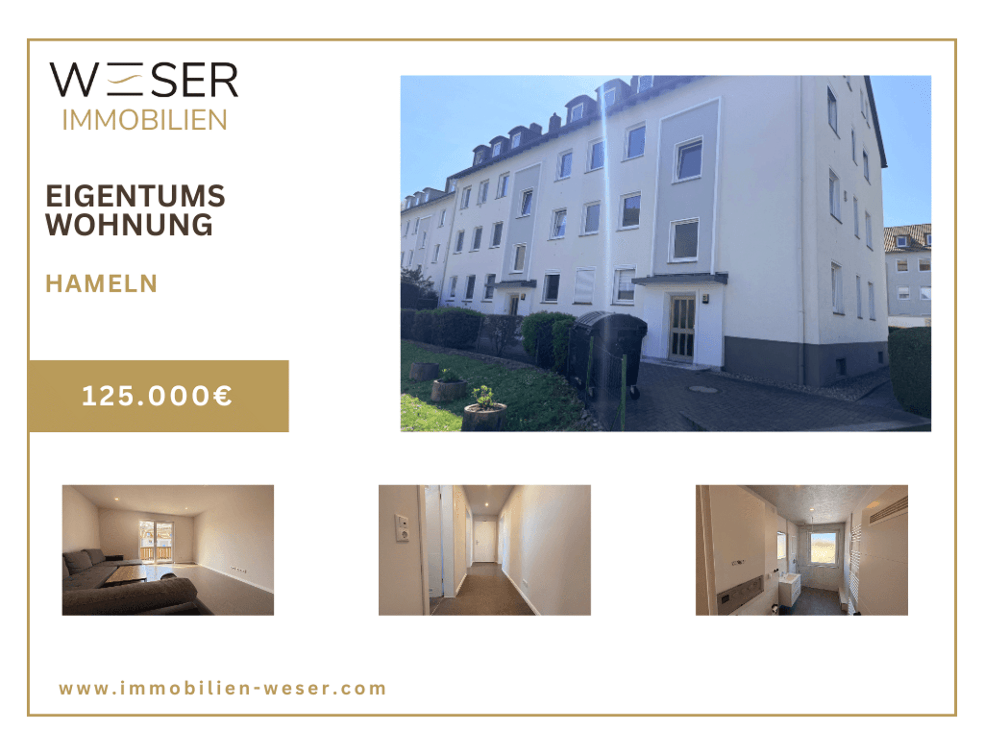 Etagenwohnung in 31787 Hameln mit 60 m² kaufen