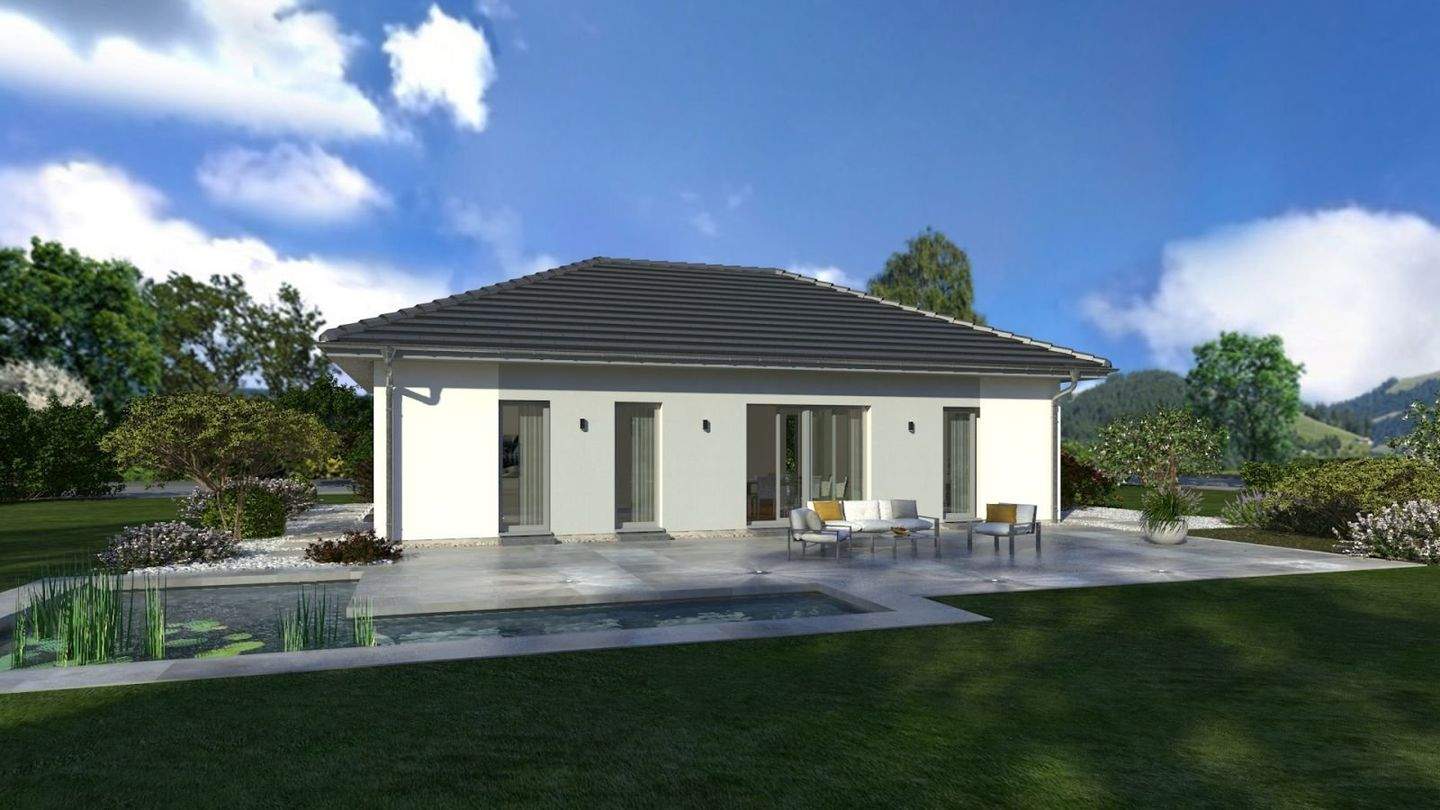 *Aktionshaus EINZUGSFERTIG inkl. Küche* auf 474m² Grundstück - BUNGALOW: WOHNEN UND WOHLFÜHLEN – Gedern – Bild 1 von 3