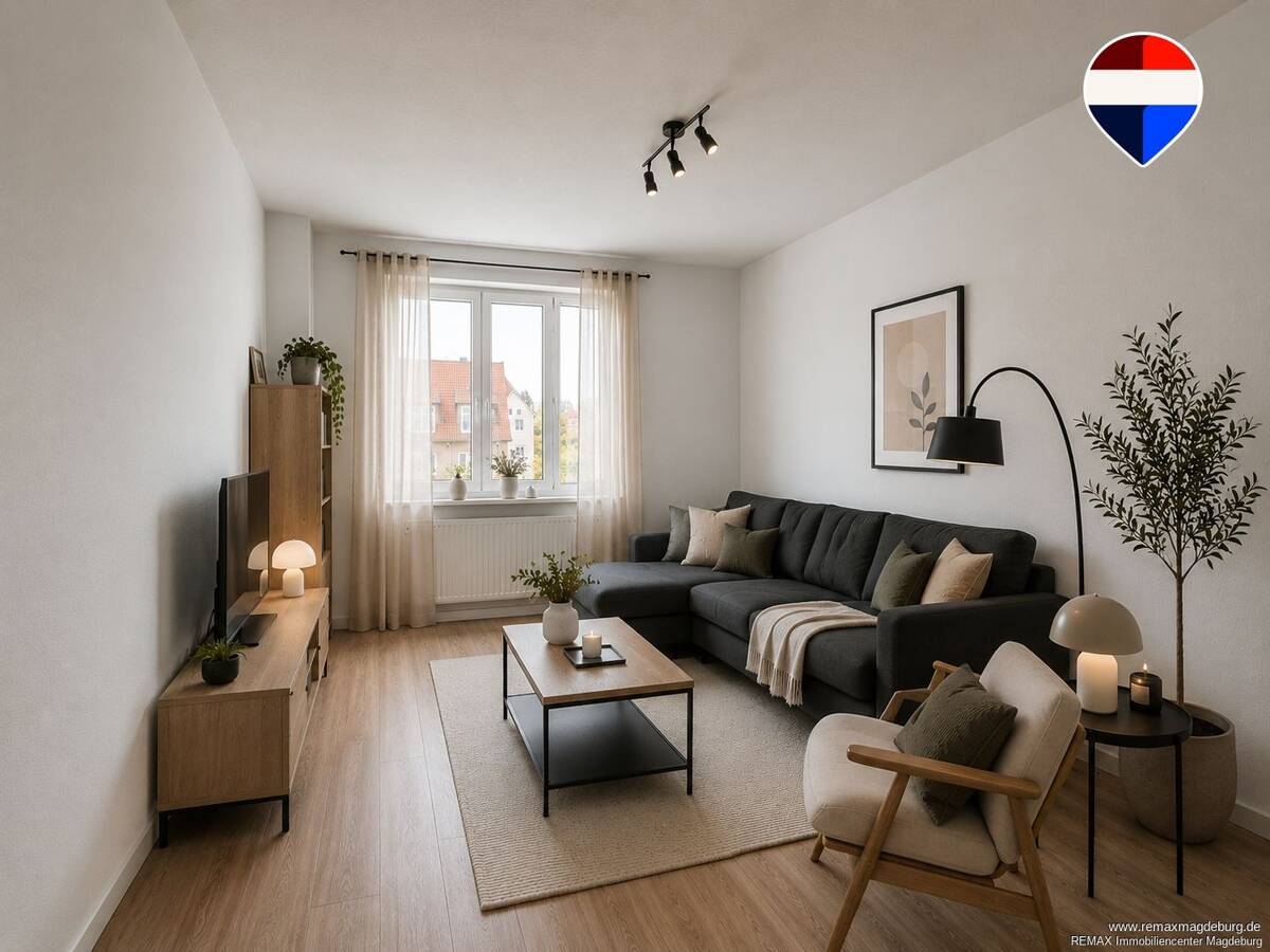 Helle 2-Raum-Wohnung mit Balkon und modernem Wohnkomfort – 39112 Magdeburg – Bild 1 von 6