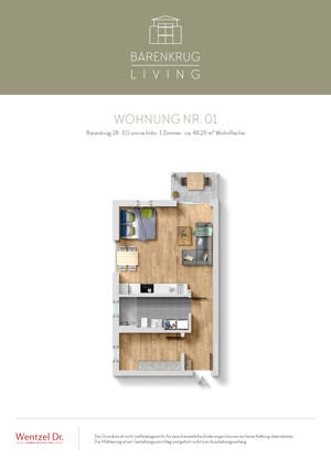 Moderne 1-Zimmer-Wohnung mit Terrasse - Farmsen-Berne - Wentzel Dr. – 22159 Hamburg – Vorschaubild 9