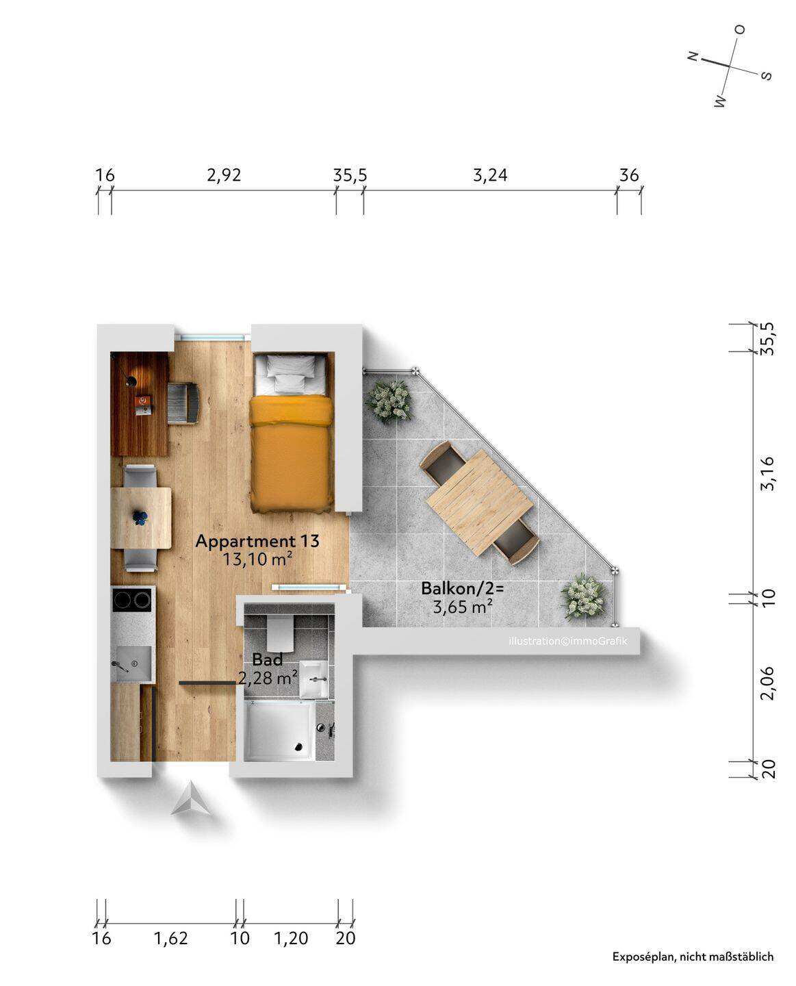 Neubau: Mikroapartments in KFW 55-Standard (A+) | Ap. 13 – München – Vorschaubild 7
