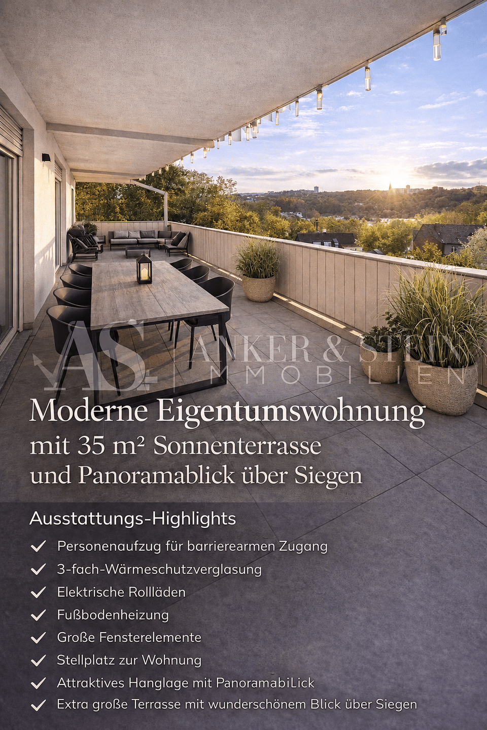Exklusive Neubauwohnung in Weidenau | 35 m² Terrasse | Panoramablick | Aufzug – Siegen – Vorschaubild 2