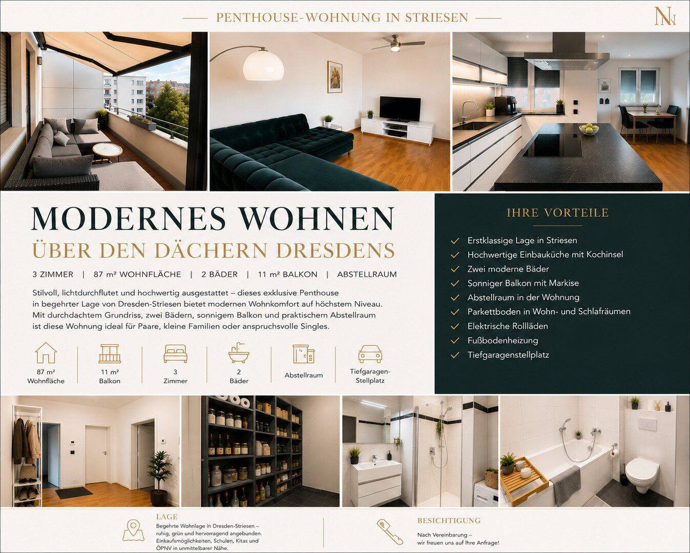 3 Zimmern und Balkon in Top Lage in Dresden Striesen - Stabiliät & Substanz