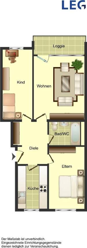 Attraktive 3-Zimmer-Wohnung in Duisburg Alt-Homberg – 47198 Duisburg – Vorschaubild 2
