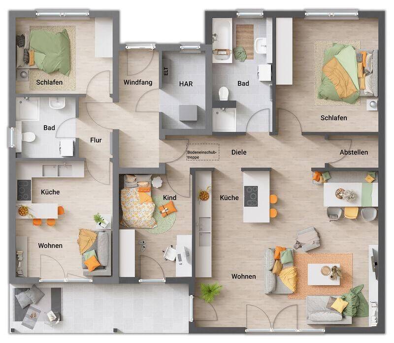 AUSSICHTSLAGE: Oma und Opa leben jetzt bei uns im Bungalow in ihrer Einliegerwohnung - jetzt darf ich sie immer besuchen – Laubenheim – Vorschaubild 4