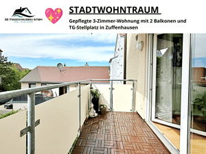 STADTWOHNTRAUM - Gepflegte 3-Zimmer-Wohnung mit 2 Balkonen und TG-Stellplatz in Zuffenhausen