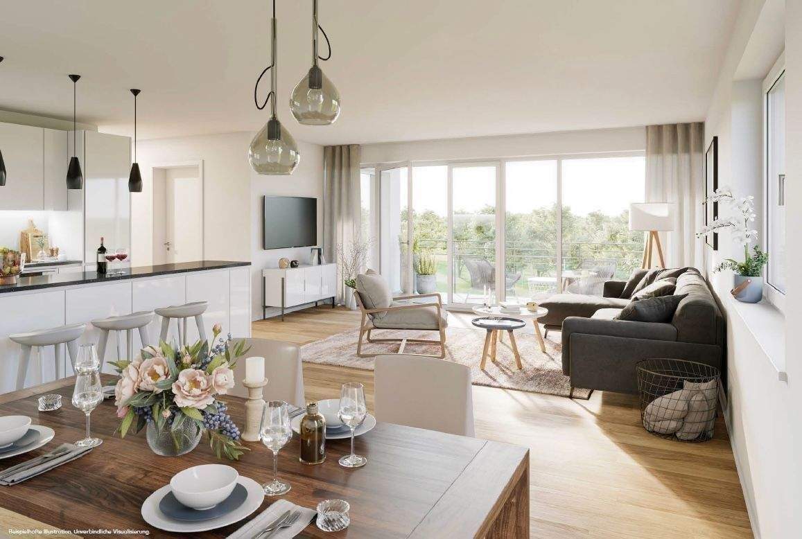 Traumhafter Blick von ganz oben – Stilvolle 3-Zimmer-Wohnung eines innovativen Neubauprojekts (EH 40 / QNG+) – Nürnberg – Vorschaubild 4