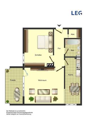 Tolle 2-Zimmer-Balkonwohnung mit Laminat und Tapeten – 47167 Duisburg – Vorschaubild 2