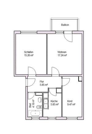 Helle 3-Raum-Wohnung mit Balkon ab Oktober frei! – 39106 Magdeburg – Vorschaubild 2