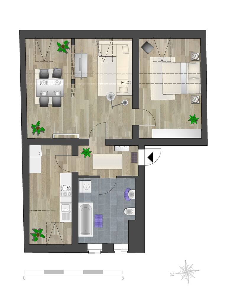 Charmante Dachgeschosswohnung mit Badewanne – Chemnitz – Vorschaubild 6